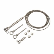 SWR Balustrade 4mm Wire Rope 5m Tension Kit with Timber & Metric Threads - 316 Stainless Steel