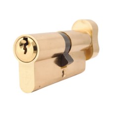 Yale 1 Star 6 Pin Kitemarked 80mm Euro Thumbturn Cylinder - 40mm Turn + 40mm - Polished Brass
