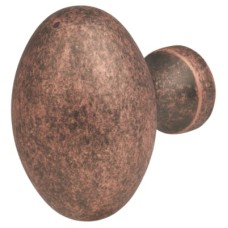 Exel Oval Cabinet Knob - 34 x 23mm - Antique Copper