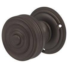 Hampstead Georgian Ringed Mortice Door Knob - 55mm Rose Diameter - Brushed Oil Rubbed Bronze 