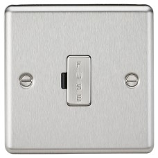 Knightsbridge 13A 1 Gang Round Edge Unswitched Fused Spur - Brushed Chrome