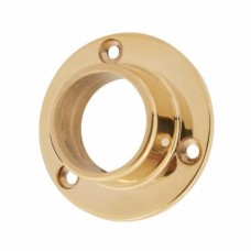 19mm Heavy Solid Brass Round Tube Hanging Rail End Socket - Polished