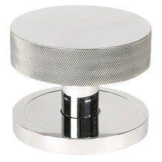 From The Anvil Brompton Round Knurled Centre Door Knob - 90mm Rose - Polished Stainless Steel