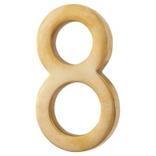 Heritage Brass 76mm Concealed Screw Fix Door Numeral - 8 - Unlacquered Brass
