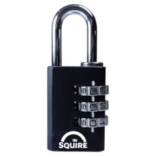 Squire Tough Lock Combination Padlock - 20mm Body - 9 x 22mm Shackle - Black