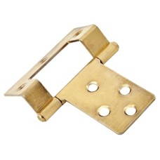 Cranked Type 1 Flush Cabinet Hinge - 51 x 10 x 1mm - Polished Brass - Pack of 5 Pairs