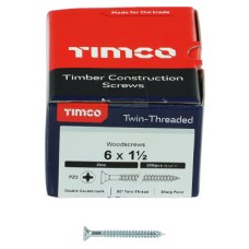 TIMCO Twin Threaded Pozi Countersunk Wood Screws - 6 x 1 1/2