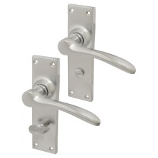 Hampstead Satin Chrome Bathroom Door Handle - Buckingham Range - 152 x 41mm