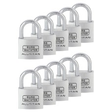 Burg Wachter Alutitan Padlock - 40mm Body - 22 x 23.5mm Shackle - Keyed Alike - Pack of 10