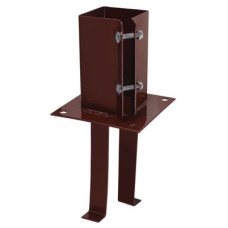 Powapost Fence Post Concrete in Shoe - Twin Bolt - 100 x 100mm - Brown Powder Coated