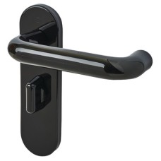 Hoppe AR600/25 Ebony Black Nylon Steel Core Safety Bathroom Door Handle - 57mm c/c - Paris Range