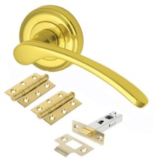 Heritage Brass by M Marcus Sophia Latch Door Handle on Rose Kit - Polished Brass