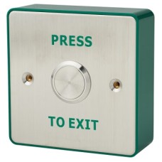 Stainless Steel Press to Exit Button - 88 x 88 x 31mm - Single