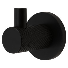 Exel Knurled Single Coat Hook - 50 x 25mm - Matt Black