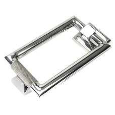 From The Anvil Brompton Rectangular Knurled Door Knocker - 145 x 90mm - Polished Stainless Steel