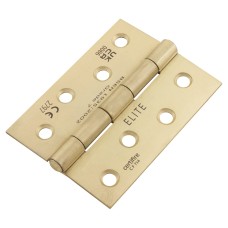 Exel Steel Grade 7 Butt Fire Door Hinge - 100 x 76 x 2mm - Satin Brass - Pair