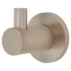 Exel Knurled Single Coat Hook - 50 x 25mm - Satin Nickel