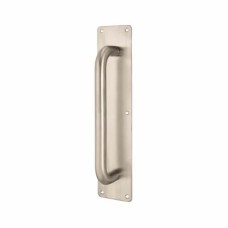 Hampstead D-Bar Door Pull Handle on Plate - Screw Fix - 350 x 75 x 1.5mm - Stainless Steel