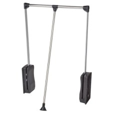 Double Pull Down Wardrobe Rail Lift - 450-600mm - Max Weight 12kg - Black/Chrome