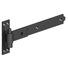 GateMate Medium Duty Hook & Band Gate Hinge - 450 x 25mm - Epoxy Black - Pair