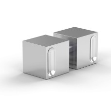 Bohle Shower Door Knob - Square - 30 x 30mm - Polished Chrome - Pair