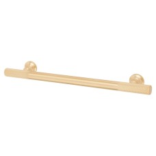 Exel York 12mm Partially Knurled T-Bar Cabinet Pull Handle - 160mm Centres - Satin Brass