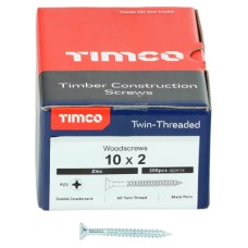 TIMCO Twin Threaded Pozi Countersunk Wood Screws - 10 x 2