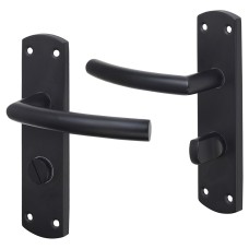Exel Matt Black Arched Bathroom Door Handle - 172 x 44mm - LH