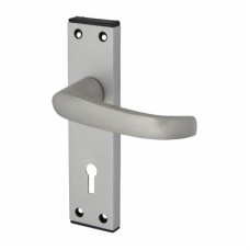 Exel Satin Aluminium Keyhole Lock Door Handle - Tiger Range - 152 x 38mm