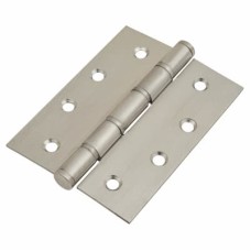 Washered Stainless Steel Butt Door Hinge - 100 x 76 x 2mm - Satin Stainless Steel - Pair