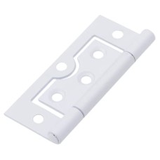 Flush Cabinet Hinge - 75 x 51 x 1mm - White - Pack of 10 Pairs