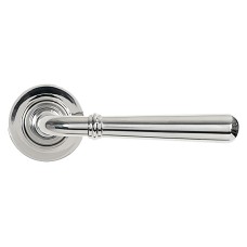 From The Anvil Polished Stainless Steel Door Handles on Round Rose - Newbury Range 