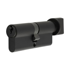 Eurospec 5 Pin 80mm Euro Thumbturn Cylinder - 40 Turn + 40mm - Matt Black - Keyed to Differ