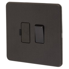 Knightsbridge 13A 1 Gang Screwless Flat Plate Switched Fused Spur - Smoked Bronze