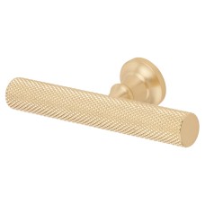 Exel York 12mm Knurled T-Bar Cabinet Knob - 80 x 35mm - Satin Brass