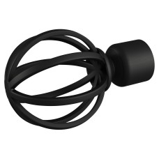 Rothley 25mm Cage Orb Curtain Pole Finial - Matt Black - Pack of 2