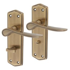 Exel Antique Brass Bathroom Door Handle - Rome Range - 170 x 50mm