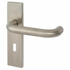 Exel Satin Stainless Steel 19mm Return to Door Keyhole Lock Door Handle - Square - 57mm c/c