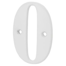 79mm Screw Fix Door Numeral - 0 - White