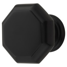 Exel Looe Octagonal Cabinet Knob - 37mm Diameter - Matt Black
