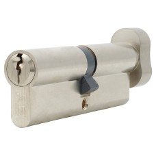 Yale 6 Pin 100mm Euro Thumbturn Cylinder - 50mm Turn + 50mm - Satin Nickel - Keyed to Differ