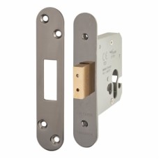 Hampstead Architectural Euro Profile Deadlock - 78mm Case - 57mm Backset - Radius - Black Nickel