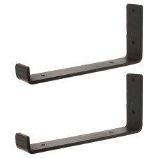 Olde Forge Steel Scaffold Board Shelf Bracket - Type 2 - 245 x 108 x 40mm - Matt Lacquered Iron