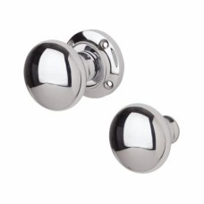 Exel Round Rim Door Knob - 56mm Rose Diameter - Polished Chrome