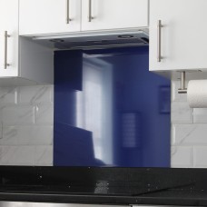 Exel Aluminium Kitchen Splashback - 900 x 750mm - Gloss Ultra Marine Blue