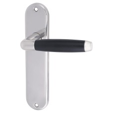Urfic Polished Nickel/Matt Black Latch Door Handle - Cambridge Range - 185 x 40mm