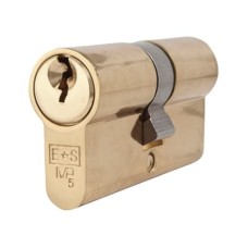 Eurospec 5 Pin 60mm Euro Double Cylinder - 30 + 30mm - Polished Brass - Keyed Alike