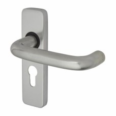 Exel Satin Aluminium 19mm Return to Door Euro Lock Door Handle - 155 x 40mm