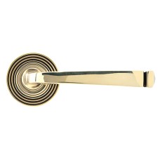 From The Anvil Aged Brass Door Handles on Round Beehive Rose - Avon Range 