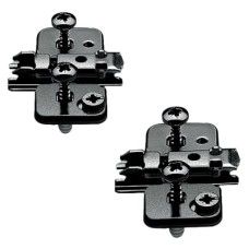 Blum CLIP Cruciform Cabinet Mounting Plate - Expando - 0mm Spacing - Steel - Black Onyx - Pair